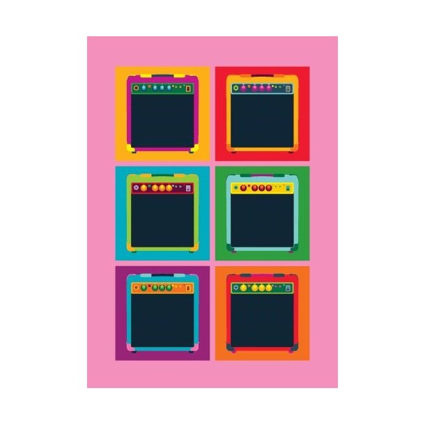 Pop Art: Amps - Greeting Card