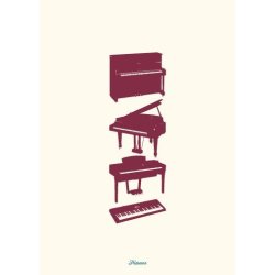 Vintage: Pianos - Greeting Card
