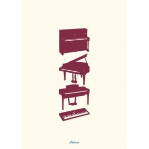 Vintage: Pianos - Greeting Card
