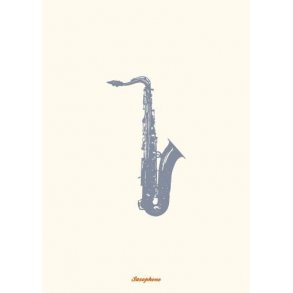 Vintage: Saxophone - Greeting Card