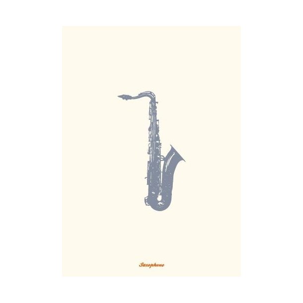 Vintage: Saxophone - Greeting Card