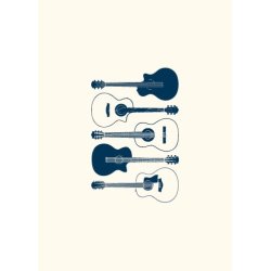 Vintage: Acoustic Guitar - Greeting Card