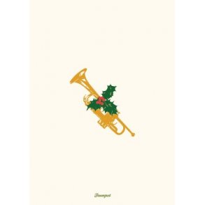 Merry Little: Vintage Xmas Trumpet - Greeting Card