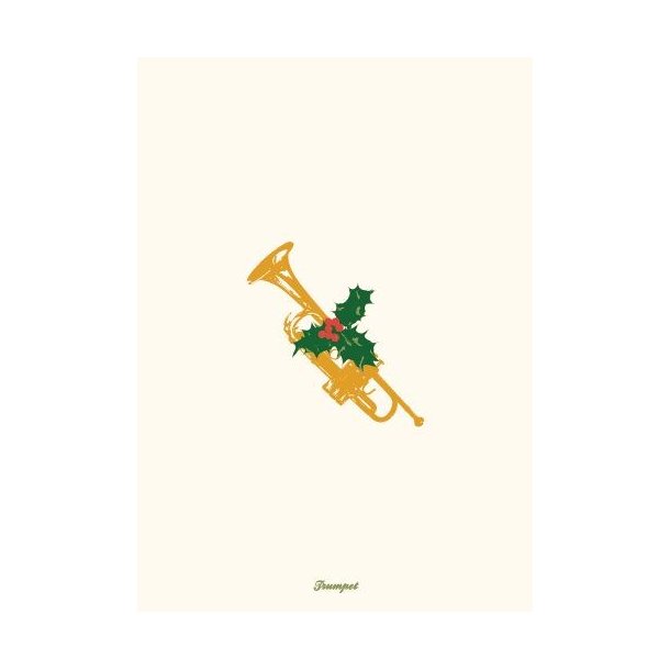 Merry Little: Vintage Xmas Trumpet - Greeting Card