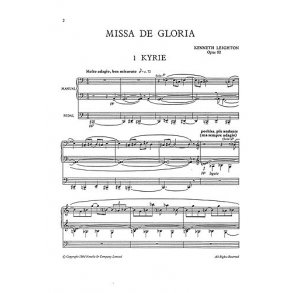 Kenneth Leighton: Missa De Gloria Op. 82 for Organ