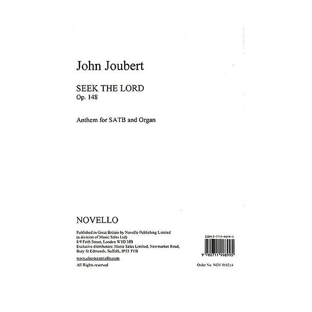 John Joubert: Seek The Lord Op.148