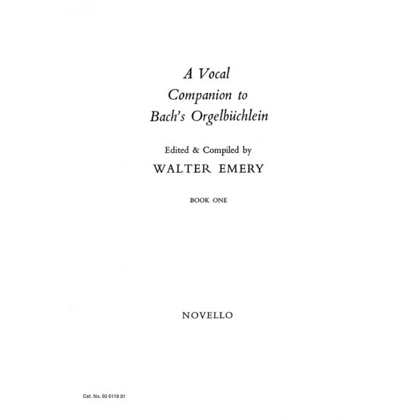 Vocal Companion To Bach's Orgelbuchlein Book 1 (Vocal Score)