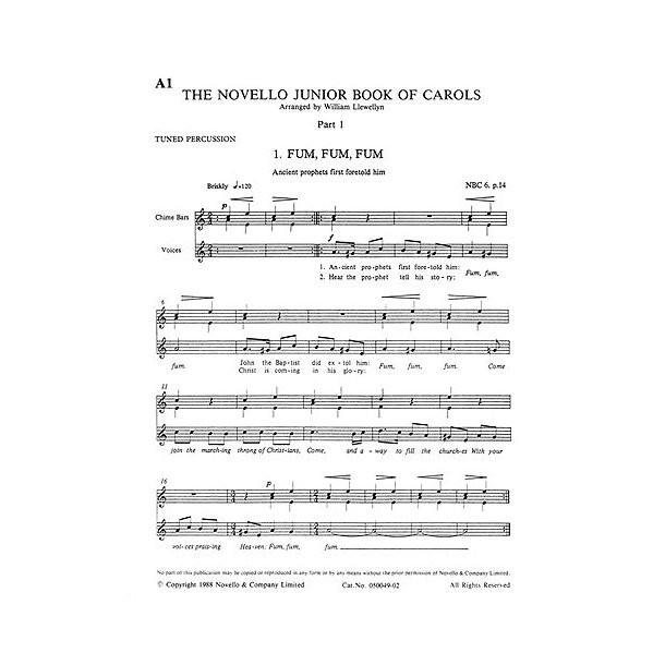 The Novello Junior Book Of Carols Set Of Parts, Part 1