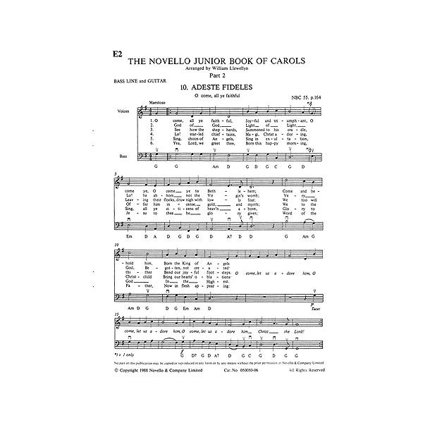 The Novello Junior Book Of Carols Set Of Parts, Part 2