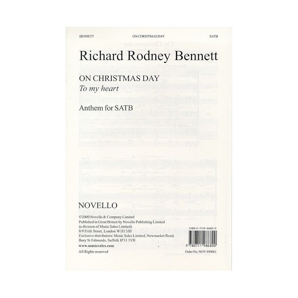 Richard Rodney Bennett: On Christmas Day