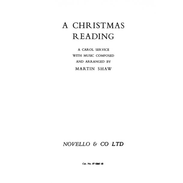 Martin Shaw: Christmas Reading (Vocal Score)