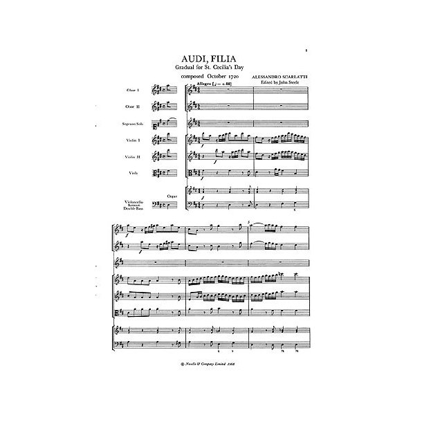Alessandro Scarlatti: Audi Filia (Vocal Score)