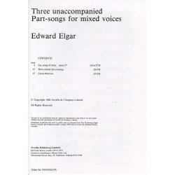 Edward Elgar: Three Unaccompanied Part-Songs For Mixed Voices