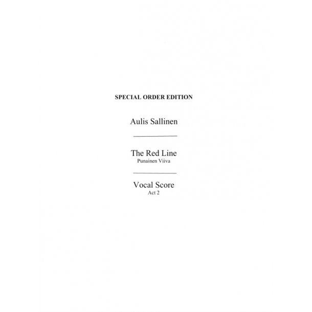 Aulis Sallinen: Red Line Op. 46 (Vocal Score)