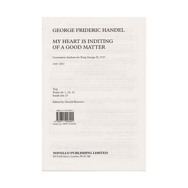 G.F. Handel: My Heart Is Inditing Of A Good Matter