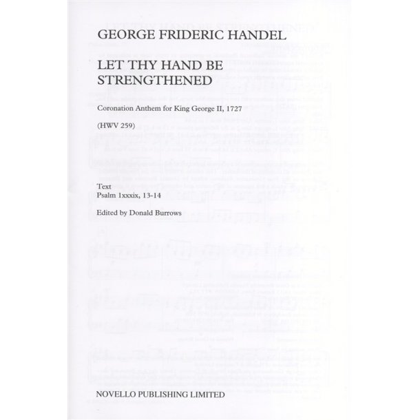 G.F. Handel: Let Thy Hand Be Strengthened