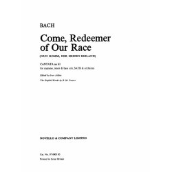 J.S Bach: Come, Redeemer Of Our Race (English Text Only)