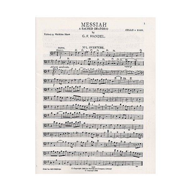 G.F. Handel: Messiah (Cello/Bass Part)