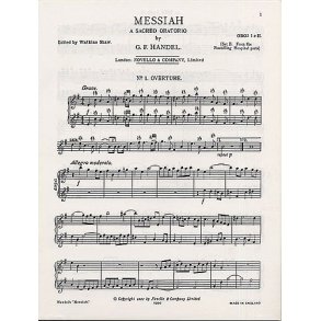 Handel: Messiah, A Sacred Oratorio for Oboe 1 & 2 (Set B)