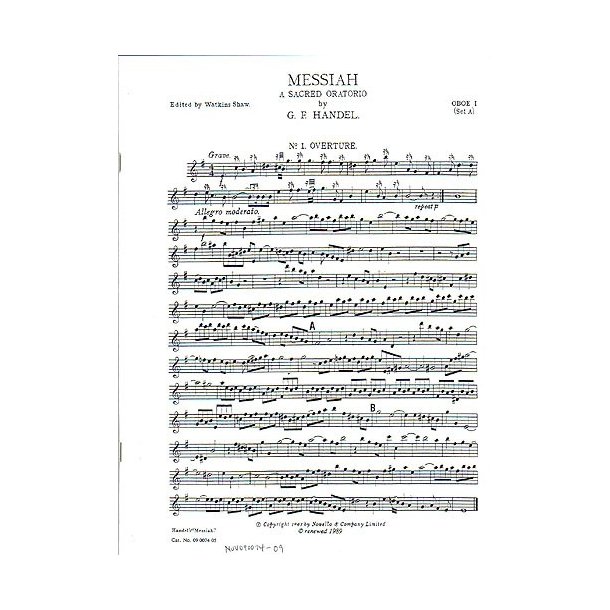 G.F. Handel: Messiah (Watkins Shaw) - Oboe 1 Set A