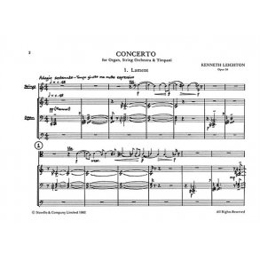 Kenneth Leighton: Concerto For Organ (Organ Part)