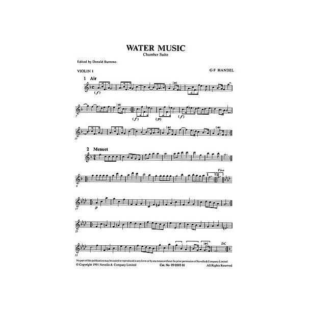 G.F. Handel: Water Music Chamber Suite (Parts)