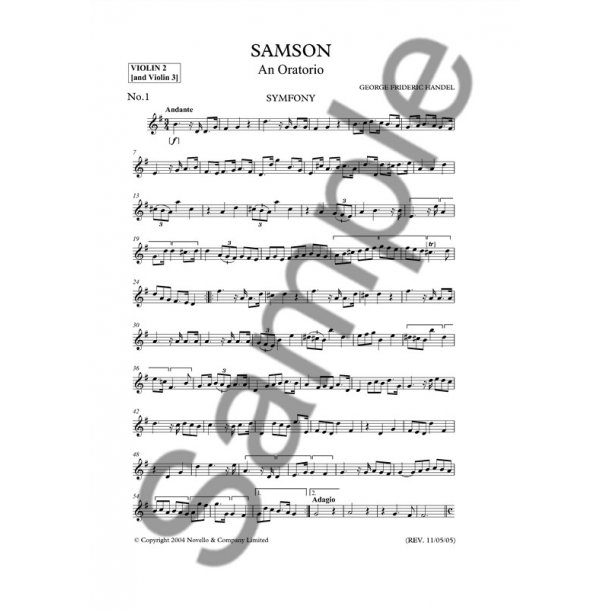 G.F. Handel: Samson (Violin 2 Part)