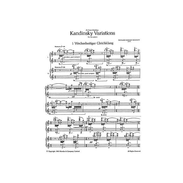 Richard Rodney Bennett: Kandinsky Variations For Two Pianos