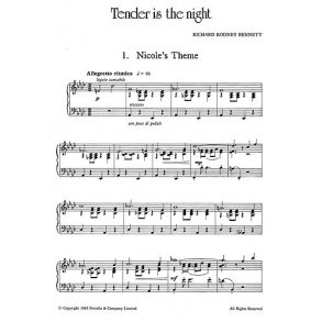 Richard Rodney Bennett: Tender Is The Night For Piano