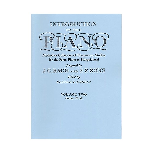 J.C. Bach And F.P. Ricci: Introduction To The Piano Volume Two
