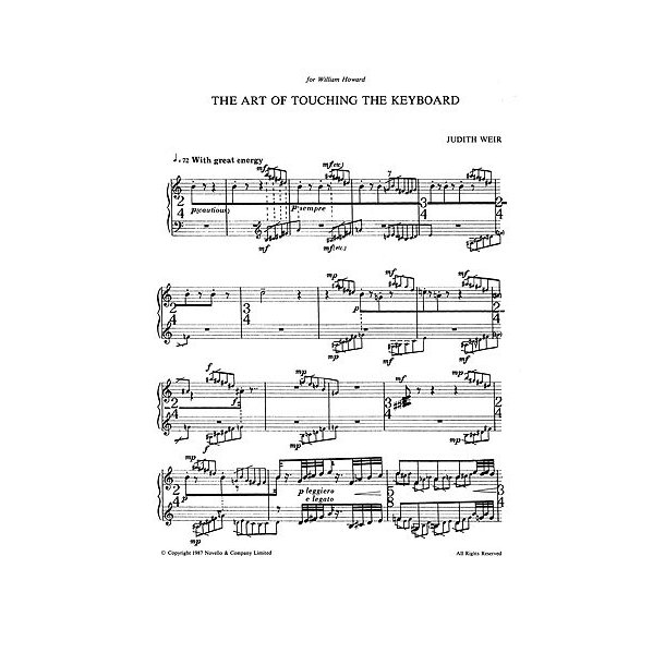 Judith Weir: The Art Of Touching The Keyboard For Piano