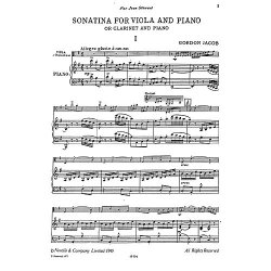 Jacob: Sonatina for Viola and Piano