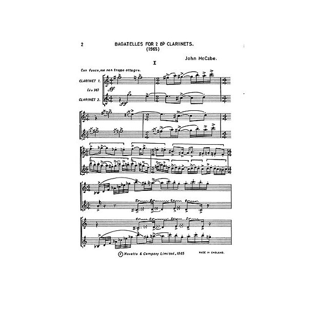McCabe: John Bagatelles for Two Clarinets