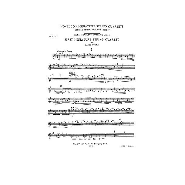 David Stone: Miniature Quartet No.1 Parts