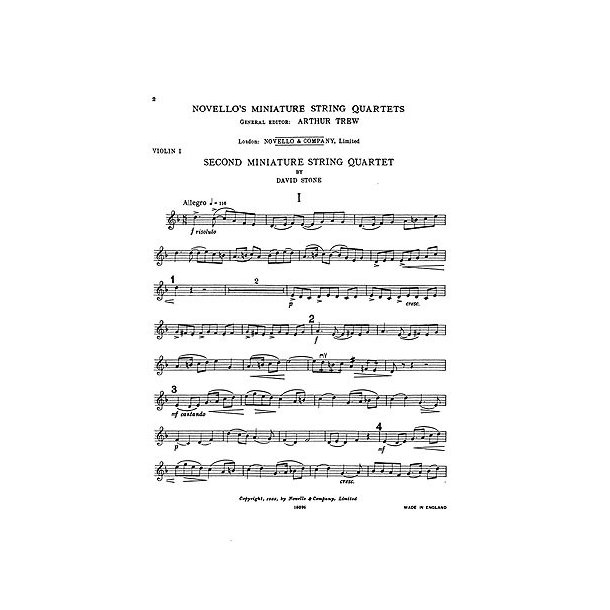 David Stone: Miniature Quartet No.2 Parts
