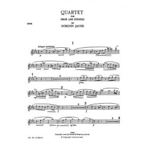 Jacob: Quartet For Oboe And Strings (Parts)