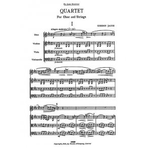 Jacob: Quartet For Oboe & Strings (Miniature Score)