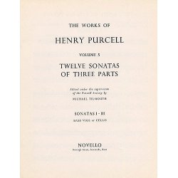 Henry Purcell:Twelve Sonatas Of Three Parts