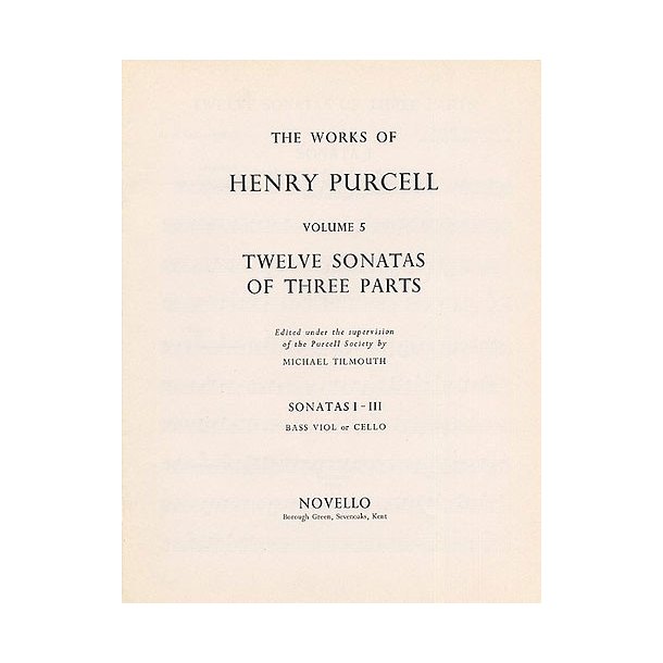 Henry Purcell:Twelve Sonatas Of Three Parts