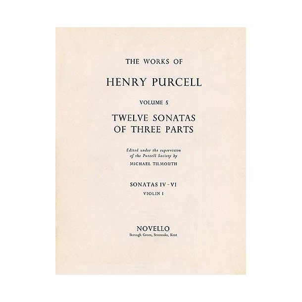 Henry Purcell: 12 Sonatas Of Three Parts For Violin 1 (Sonatas IV-VI)
