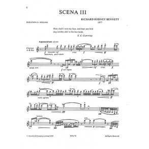 RR Bennett: Scena III for Clarinet