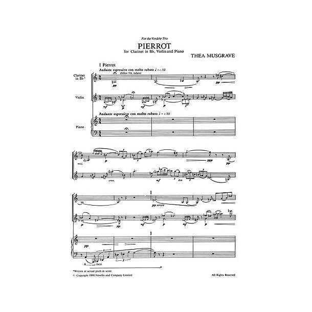 Musgrave: Pierrot (Score And Parts)