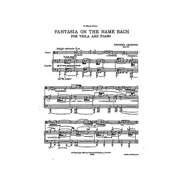 Kenneth Leighton: Fantasia On The Name Bach Op.29