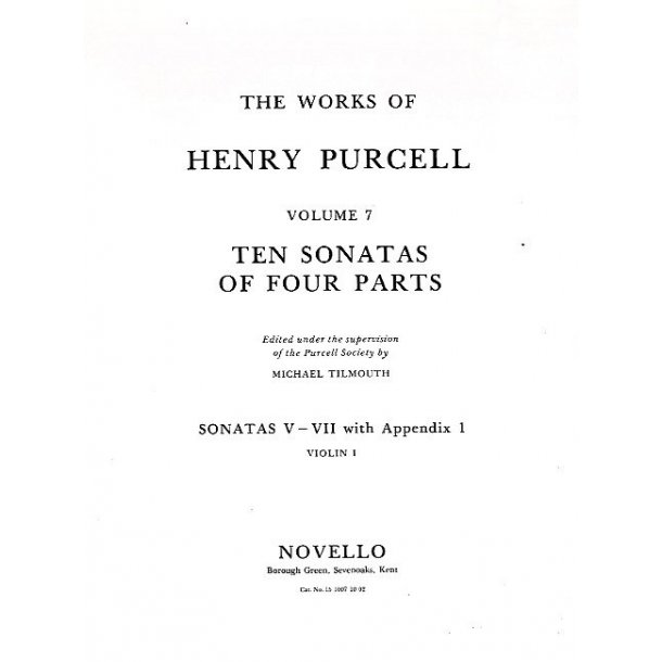 Henry Purcell: 10 Sonatas Of Four Parts For Violin 1 (Sonatas V-VII)