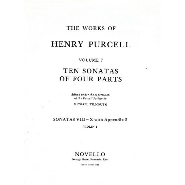 Henry Purcell: 10 Sonatas Of Four Parts For Violin 1 (Sonatas VIII-X)