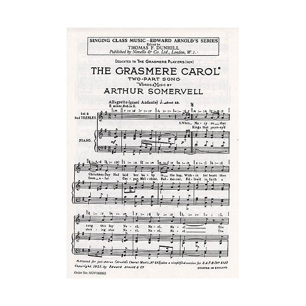 Arthur Somervell: The Grasmere Carol