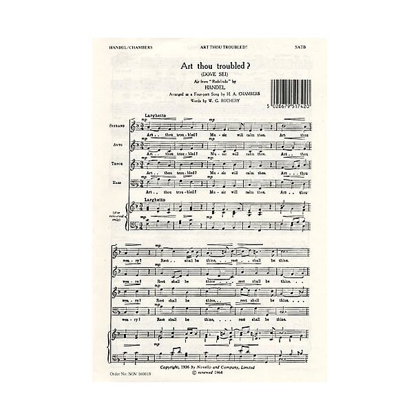 Handel: Art Thou Troubled (SATB)