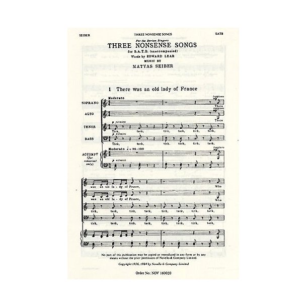 Matyas Seiber: Three Nonsense Songs