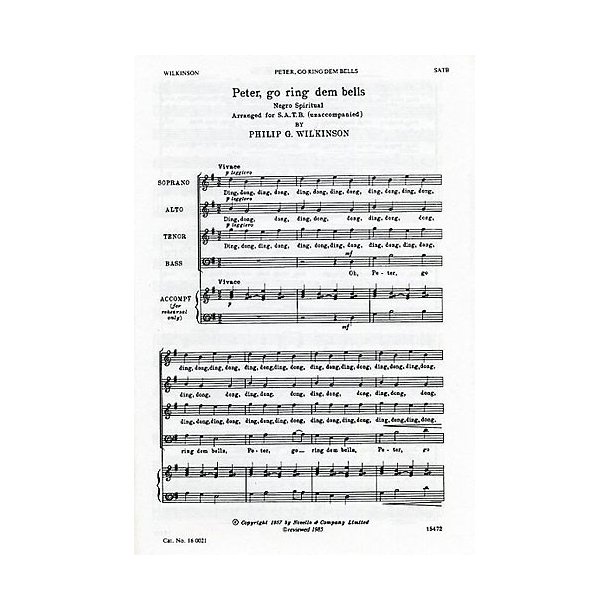 Wilkinson: Go Ring Dem Bells For SATB