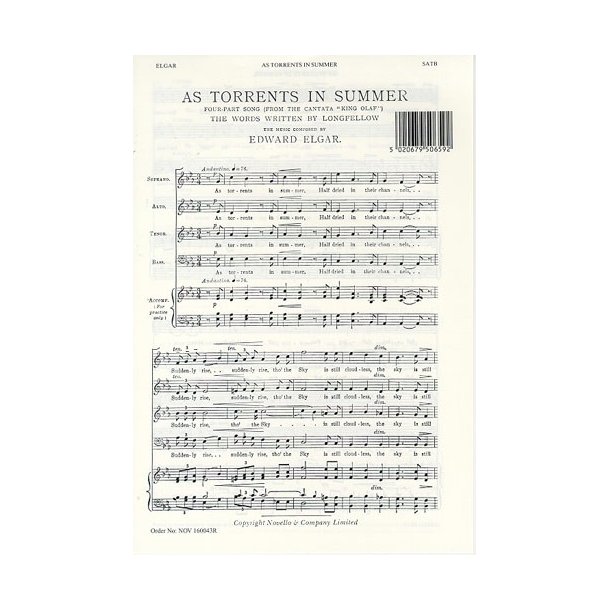 Edward Elgar: As Torrents In Summer (SATB)
